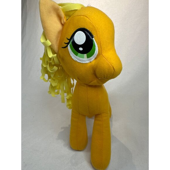 My Little Pony Applejack Plush Toy 12" Tall Yellow & Green With Embroidered Appl - Picture 2 of 5